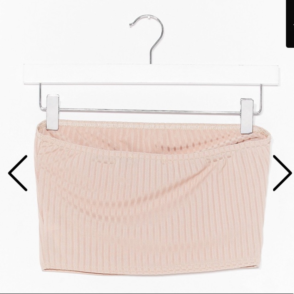 Keep Rib Simple Bandeau Crop Top - Picture 2 of 6